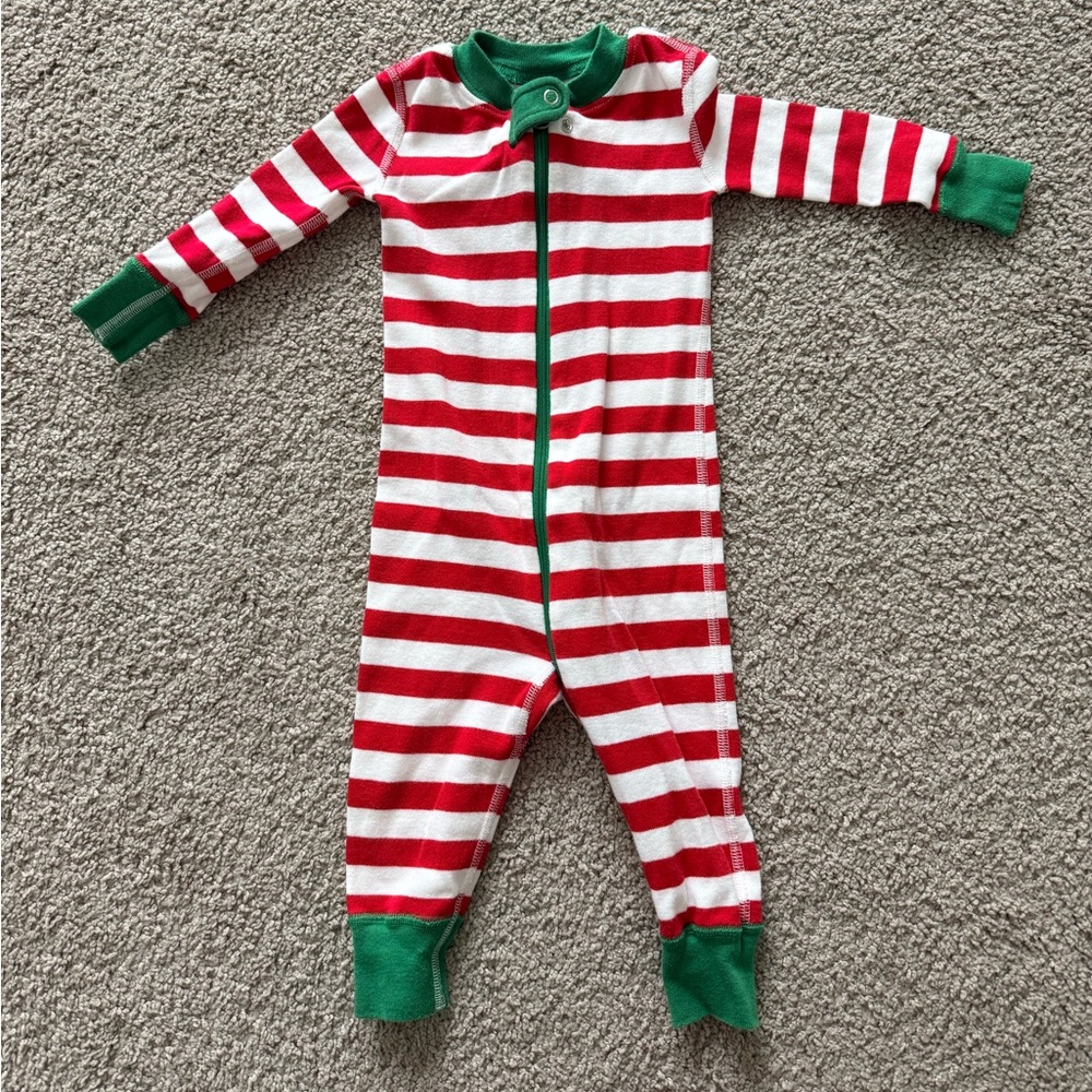 Hanna Andersson Red and White Striped Kids Footie